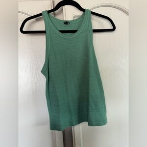 MONROW Green Waffle Knit Tank Top XS